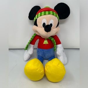 Holiday Mickey Mouse Plush 16” with Scarf Disney Just Play